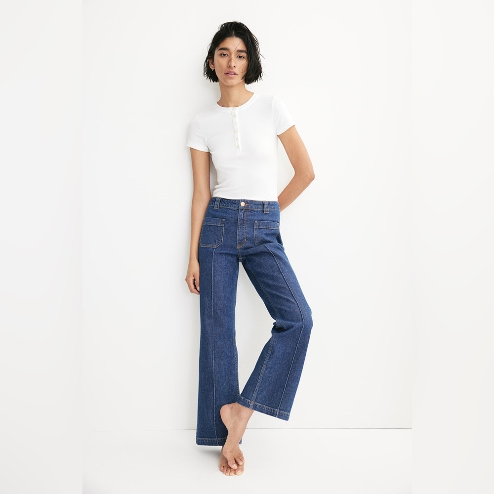 H&M Creased Denim Pant Classic Blue